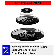 Load image into Gallery viewer, 3pcs Car Front Head Emblem Rear Trunk Sticker Steering Wheel Decoration For Ford Focus Kuga Edge Everest--New