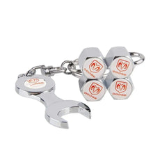 Load image into Gallery viewer, 4pcs Dodge Logo Wheel Tire Valve Caps+Keychain