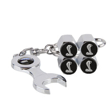Load image into Gallery viewer, for ford Tire Valve Vaps + Mini Wrench KeyChain