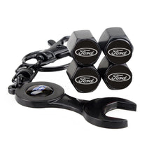 Load image into Gallery viewer, for ford Tire Valve Vaps + Mini Wrench KeyChain