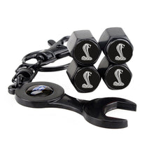 Load image into Gallery viewer, for ford Tire Valve Vaps + Mini Wrench KeyChain