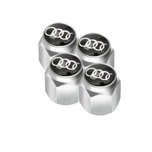 Load image into Gallery viewer, 4pcs Audi Black/White Logo Tire Valve Caps
