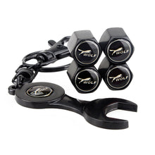Load image into Gallery viewer, for ford Tire Valve Vaps + Mini Wrench KeyChain