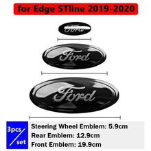 Load image into Gallery viewer, 3pcs/Set Front Emblem Rear Sticker Steering Wheel Decal For Edge Escape ST Line Explorer Territory Mondeo TAURUS Escort