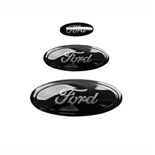 Load image into Gallery viewer, 3pcs Car Front Head Emblem Rear Trunk Sticker Steering Wheel Decoration For Ford Focus Kuga Edge Everest--New