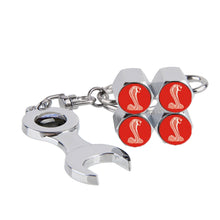 Load image into Gallery viewer, for ford Tire Valve Vaps + Mini Wrench KeyChain