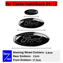Load image into Gallery viewer, 3pcs Car Front Head Emblem Rear Trunk Sticker Steering Wheel Decoration For Ford Focus Kuga Edge Everest--New