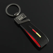 Load image into Gallery viewer, Audi Logo Leather Keychain
