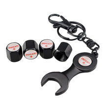 Load image into Gallery viewer, 4pcs Ducati Silver Wheel Tire Valve Caps Covers+Keychain