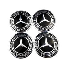 Load image into Gallery viewer, 4pcs 52mm Mercedes-Benz Black-Silver Wheel Hub Stickers