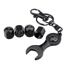Load image into Gallery viewer, 4pcs HAMANN Logo Black Wheel Tire Valve Caps+Keychain