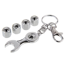 Load image into Gallery viewer, 4pcs Spider Silver Wheel Tire Valve Caps+Keychain