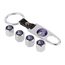 Load image into Gallery viewer, 4pcs Subaru Logo Tire Valve Caps + Keychain