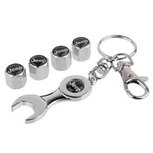 Load image into Gallery viewer, 4pcs Jeep Logo Wheel Tire Valve Caps+Keychain