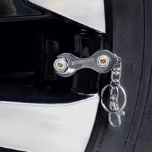 Load image into Gallery viewer, 4pcs Cadillac Logo Black Wheel Tire Valve Caps+Keychain