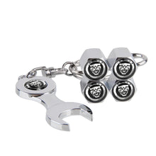 Load image into Gallery viewer, Jaguar Wheel Tire Valve Caps + Keychain