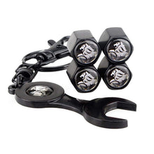 Load image into Gallery viewer, 4pcs Lion Black Wheel Tire Valve Caps+Keychain