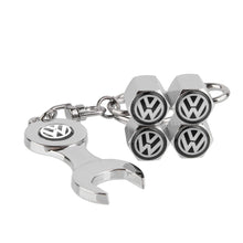 Load image into Gallery viewer, 4pcs Volkswagen LOGO Wheel Tire Valve Caps+Keychain
