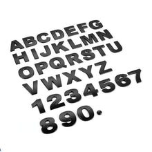 Load image into Gallery viewer, Letters (Alphabet) & Numerals Car Emblem Sticker - Black