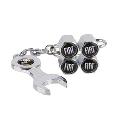 Load image into Gallery viewer, 4pcs Fiat Title Silver Wheel Tire Valve Caps+Keychain