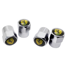 Load image into Gallery viewer, 4pcs Ferrari Yellow&Black Logo Tire Valve Caps