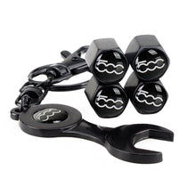 Load image into Gallery viewer, Fiat 500 Wheel Tire Valve Caps+Keychain