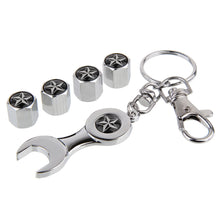 Load image into Gallery viewer, 4pcs Star Wheel Tire Valve Caps+Keychain
