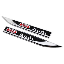 Load image into Gallery viewer, 2pcs Audi Logo Blade Fender Emblem Stickers