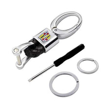 Load image into Gallery viewer, Keychain Leather+Metal Cadillac Logo