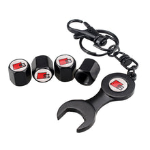 Load image into Gallery viewer, 4pcs Audi S-Line Type1 Silver Wheel Tire Valve Caps+Keychain