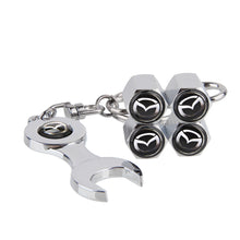 Load image into Gallery viewer, 4pcs Mazda Wheel Tire Valve Caps+Keychain