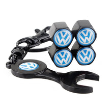 Load image into Gallery viewer, 4pcs Volkswagen Wheel Tire Valve Caps+Keychain