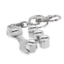 Load image into Gallery viewer, Jeep Logo Black Wheel Tire Valve Caps+Keychain