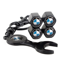 Load image into Gallery viewer, 4pcs BMW Logo Tire Valve Caps+Keychain