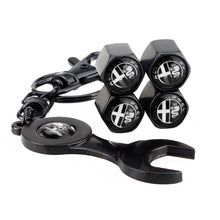 Load image into Gallery viewer, Alfa Romeo Type3 Black Wheel Tire Valve Caps+Keychain