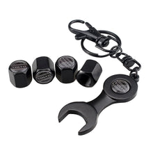 Load image into Gallery viewer, 4pcs Volvo Logo Type2 Silver Wheel Tire Valve Caps+Keychain