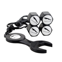 Load image into Gallery viewer, 4pcs Jaguar Logo Wheel Tire Valve Caps + Keychain