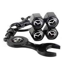 Load image into Gallery viewer, 4pcs Mazda Wheel Tire Valve Caps+Keychain