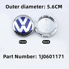 Load image into Gallery viewer, 56/58/60/65/66/70/76MM 4pcs ABS Car Wheel Center Caps Hub Cover Emblem Accessories for GTI Jetta Tiguan Golf POLO Passat B5 B6