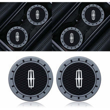 Load image into Gallery viewer, 2pcs Lincoln Logo Auto Cup Holder Mats
