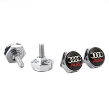 Load image into Gallery viewer, 4pcs License Plate Screws for Audi Frame - Black Logo - Silver