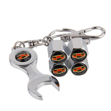 Load image into Gallery viewer, 4pcs Geely Logo Silver Wheel Tire Valve Caps+Keychain