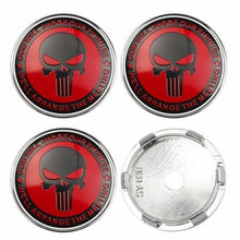 Load image into Gallery viewer, 4pcs Punisher Skull Logo Wheel Center Caps