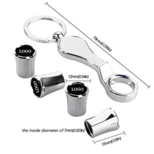 Load image into Gallery viewer, 4pcs Maserati Logo Tire Valve Caps + Keychain - Red Logo