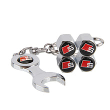 Load image into Gallery viewer, 4pcs Audi S-Line Wheel Tire Valve Caps+Keychain