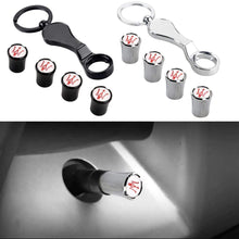 Load image into Gallery viewer, 4pcs Maserati Logo Tire Valve Caps + Keychain - Red Logo