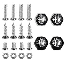 Load image into Gallery viewer, 4pcs License Plate Screws for Alfa Romeo Frame - Black Logo