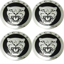 Load image into Gallery viewer, Set 4 Pcs Black Wheel Center Hub Caps Decal 56mm JAGUAR