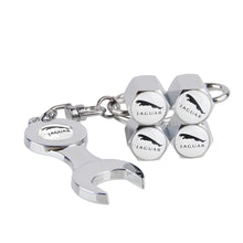 Load image into Gallery viewer, 4pcs Jaguar Logo Wheel Tire Valve Caps + Keychain