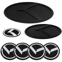 Load image into Gallery viewer, 7pcs/Set Kia K Front/Trunk Emblem, Steering Wheel Sticker and Wheel Center Caps